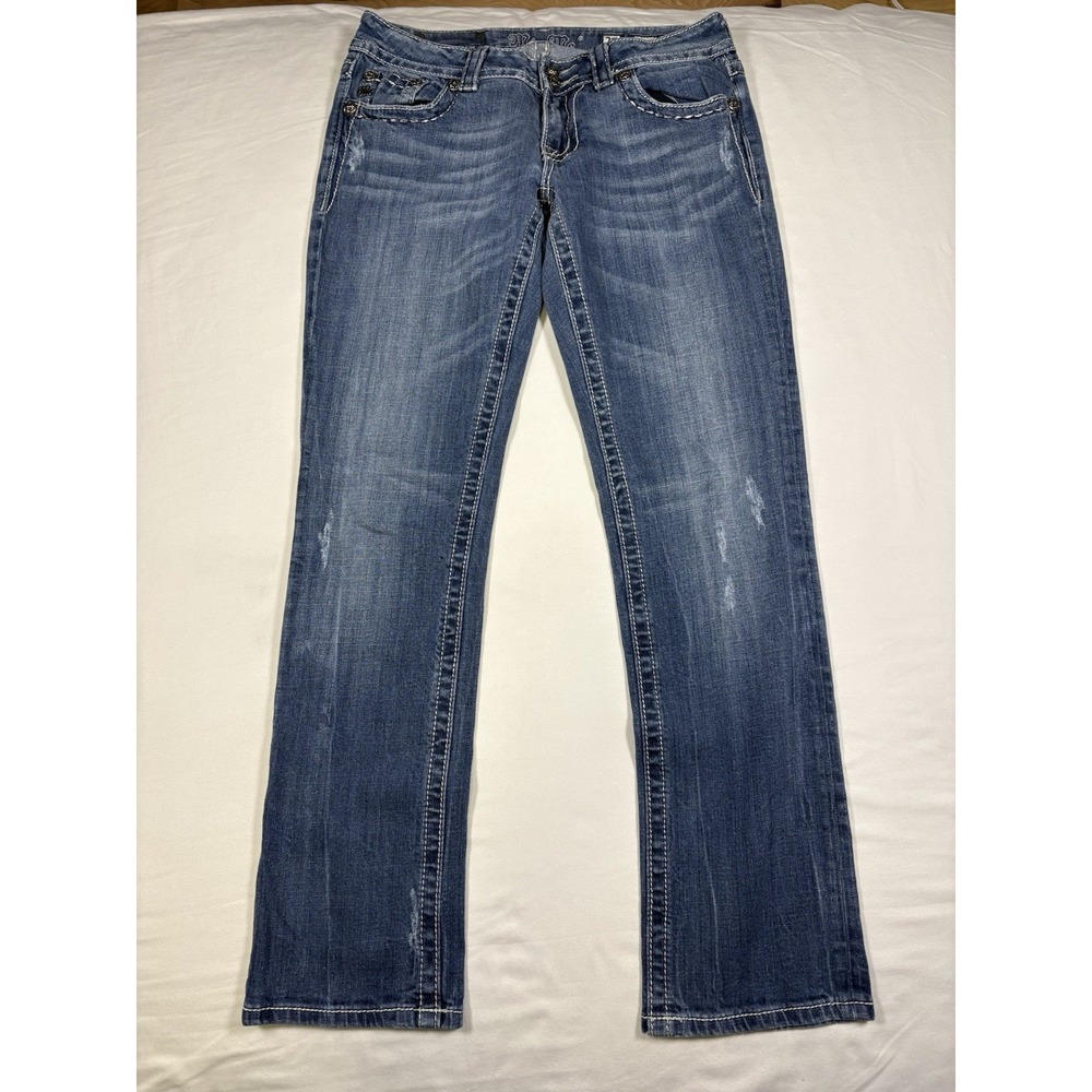 Miss Me Buckle Exclusive Winged Horseshoe Straight Jeans Womens 29x31 JE6003T2R